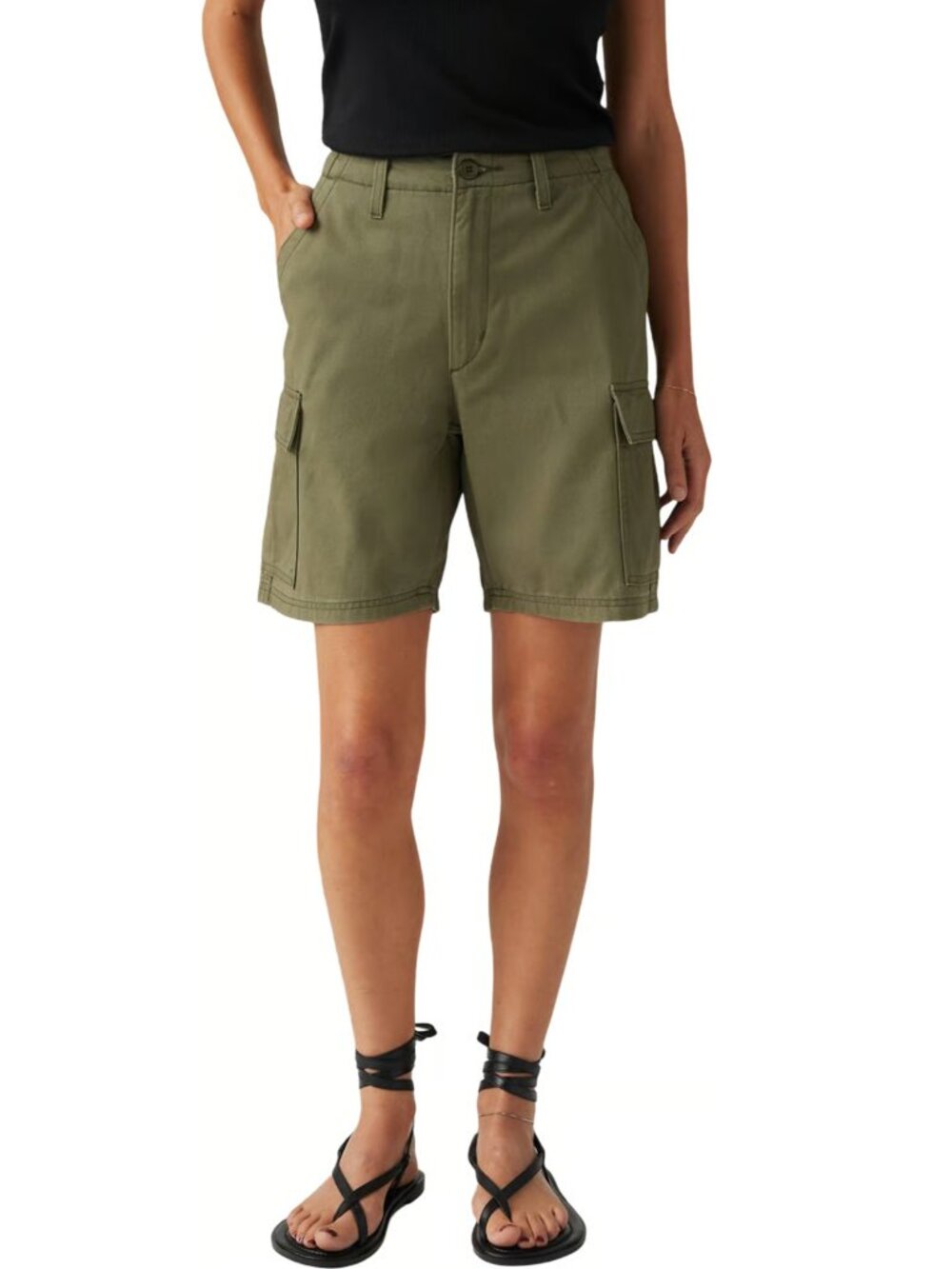 NWT Levi's Baggy Cargo Women's Shorts Olive Green Sz 26